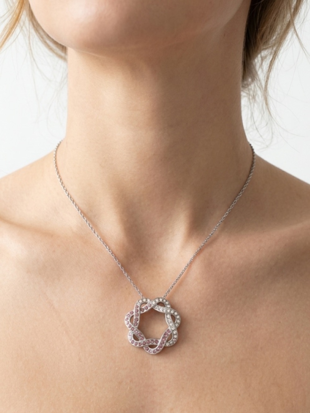 Australian Crystal Necklace 925 Sterling Silver 18”‎ Chain